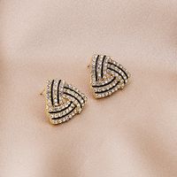 1 Pair Fashion Flower Butterfly Bow Knot Alloy Inlay Artificial Pearls Rhinestones Shell Women's Earrings sku image 32