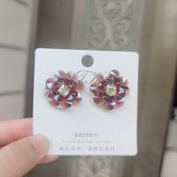 1 Pair Fashion Flower Butterfly Bow Knot Alloy Inlay Artificial Pearls Rhinestones Shell Women's Earrings sku image 76