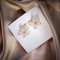 1 Pair Fashion Flower Butterfly Bow Knot Alloy Inlay Artificial Pearls Rhinestones Shell Women's Earrings sku image 66