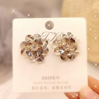 1 Pair Fashion Flower Butterfly Bow Knot Alloy Inlay Artificial Pearls Rhinestones Shell Women's Earrings sku image 77