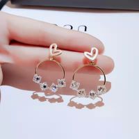 1 Pair Fashion Flower Butterfly Bow Knot Alloy Inlay Artificial Pearls Rhinestones Shell Women's Earrings sku image 56