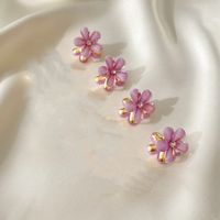 Sweet Flower Imitation Pearl Alloy Resin Handmade Hair Clip sku image 2