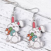 1 Pair Fashion Rabbit Wood Easter Women's Drop Earrings main image 3