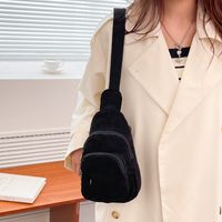 Women's Basic Solid Color Plush Waist Bags main image 8