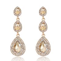 1 Pair Fashion Water Droplets Alloy Inlay Rhinestones Women's Drop Earrings main image 5