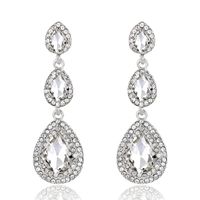 1 Pair Fashion Water Droplets Alloy Inlay Rhinestones Women's Drop Earrings main image 2