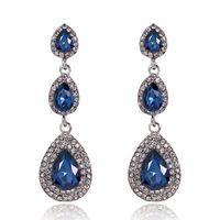 1 Pair Fashion Water Droplets Alloy Inlay Rhinestones Women's Drop Earrings main image 3