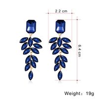 1 Pair Shiny Leaf Square Metal Inlay Rhinestones Glass Women's Drop Earrings main image 2