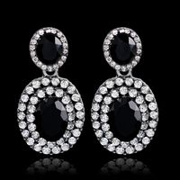 1 Pair Fashion Oval Water Droplets Alloy Plating Inlay Rhinestones Women's Drop Earrings main image 4