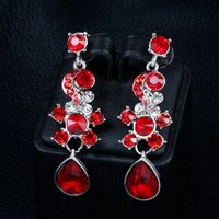 1 Set Fashion Water Droplets Alloy Inlay Rhinestones Glass Women's Earrings Necklace main image 5