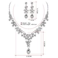 1 Set Fashion Water Droplets Alloy Inlay Rhinestones Glass Women's Earrings Necklace main image 3