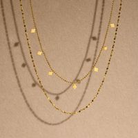 201 Stainless Steel Gold Plated Fashion Plating Geometric Layered Necklaces main image 6