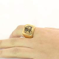 1 Piece Retro Eagle Titanium Steel Plating Rings main image 2