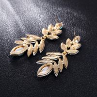 1 Pair Simple Style Leaf Water Droplets Alloy Glass Women's Drop Earrings main image 3