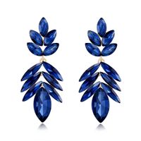 1 Pair Simple Style Leaf Water Droplets Alloy Glass Women's Drop Earrings sku image 2