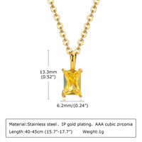 1 Piece Simple Style Square Stainless Steel Inlay Zircon Pendant Necklace sku image 2