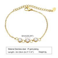 1 Piece Simple Style Water Droplets Stainless Steel Inlay Zircon Bracelets main image 6