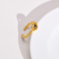 1 Stück Einfacher Stil Teufels Auge Titan Stahl Inlay Strasssteine Offener Ring main image 4