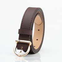 Fashion Solid Color Pu Leather Alloy Women's Leather Belts sku image 4