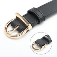 Fashion Solid Color Pu Leather Alloy Women's Leather Belts main image 2