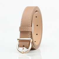 Fashion Solid Color Pu Leather Alloy Women's Leather Belts sku image 1