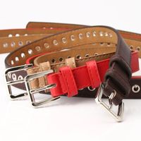 Fashion Solid Color Pu Leather Alloy Women's Leather Belts main image 4