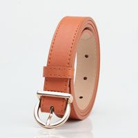 Fashion Solid Color Pu Leather Alloy Women's Leather Belts sku image 5