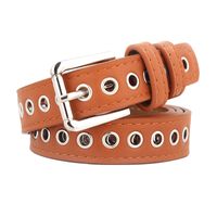 Fashion Solid Color Pu Leather Alloy Women's Leather Belts main image 2