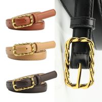 Casual Solid Color Pu Leather Alloy Women's Leather Belts main image 1
