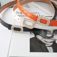 Elegant Solid Color Pu Leather Alloy Women's Leather Belts 1 Piece main image 1