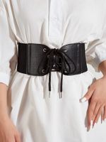 Simple Style Solid Color Pu Leather Women's Leather Belts 1 Piece sku image 1