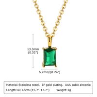 1 Piece Simple Style Square Stainless Steel Inlay Zircon Pendant Necklace main image 5