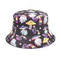 Women's Fashion Mushroom Printing Wide Eaves Bucket Hat sku image 1