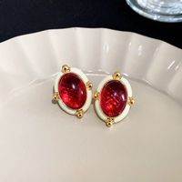 1 Pair Sweet Heart Shape Enamel Copper Drop Earrings sku image 50
