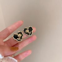 1 Pair Sweet Heart Shape Enamel Copper Drop Earrings sku image 32