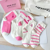 Women's Fashion Color Block Nylon Cotton Printing Crew Socks A Pair main image 6