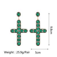 1 Pair Retro Cross Metal Plating Zircon Women's Earrings main image 11