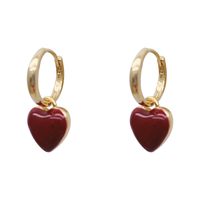 1 Pair Fashion Square Heart Shape Alloy Enamel Women's Drop Earrings main image 2
