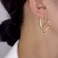 1 Pair Fashion Heart Shape Alloy Plating Women's Drop Earrings main image 3