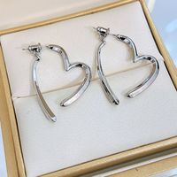 1 Pair Fashion Heart Shape Alloy Plating Women's Drop Earrings main image 2
