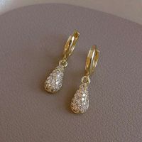 1 Pair Simple Style Water Droplets Alloy Inlay Rhinestones Women's Earrings sku image 1