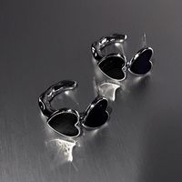 1 Pair Simple Style Heart Shape Alloy Heart Enamel Women's Earrings main image 2