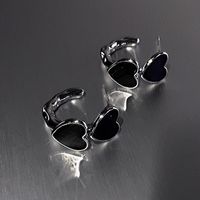 1 Pair Simple Style Heart Shape Alloy Heart Enamel Women's Earrings sku image 1