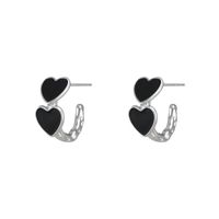 1 Pair Simple Style Heart Shape Alloy Heart Enamel Women's Earrings main image 3