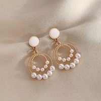 1 Paire Style Simple Carré Incruster Alliage Perle Boucles D'oreilles sku image 12