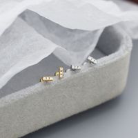1 Pair Simple Style Square Sterling Silver Plating Inlay Zircon Ear Studs main image 5