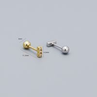1 Pair Simple Style Square Sterling Silver Plating Inlay Zircon Ear Studs main image 3