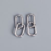 1 Pair Fashion Oval Sterling Silver Plating Drop Earrings sku image 1