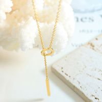 1 Pièce Rétro Géométrique Acier Au Titane Placage Collier main image 6