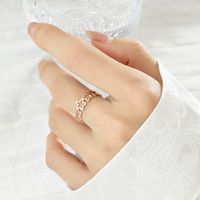 1 Piece Simple Style Star Titanium Steel Plating Open Ring sku image 3